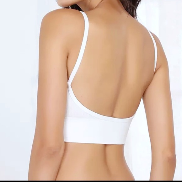 PADDED LOW BACK BRALETTE - WHITE - Picture 3 of 6